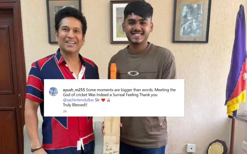 "Surreal Feeling": CSK Star Ayush Mhatre Meets His Idol Sachin Tendulkar